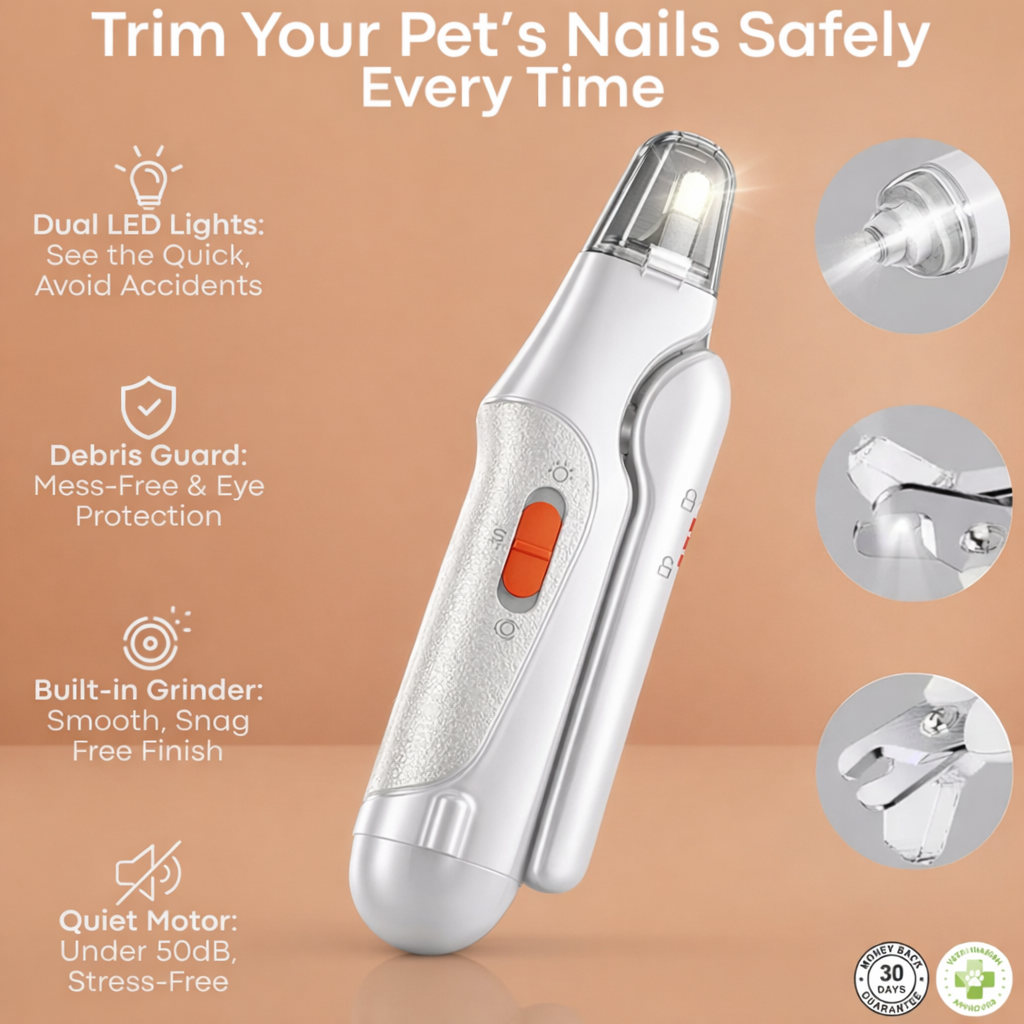 Pet nail clipper with LED light