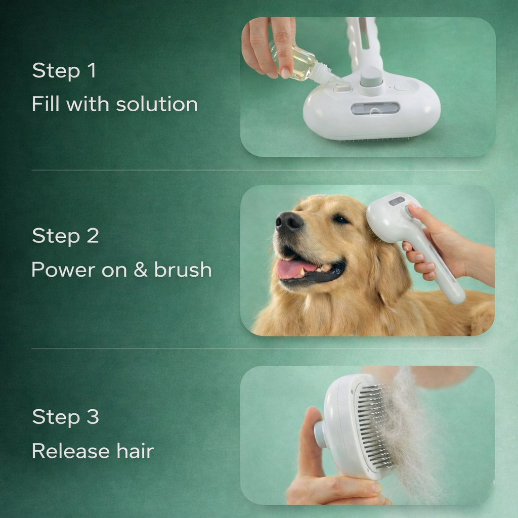 HomeFindsUS Pet Steam Hair Comb
