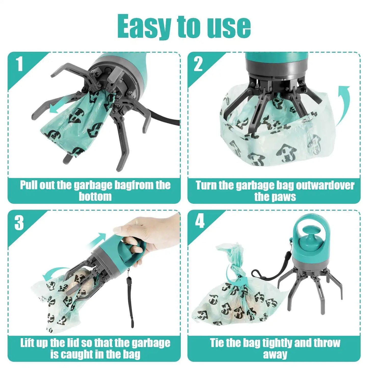 Portable Pet Waste Scooper with Bag Dispenser