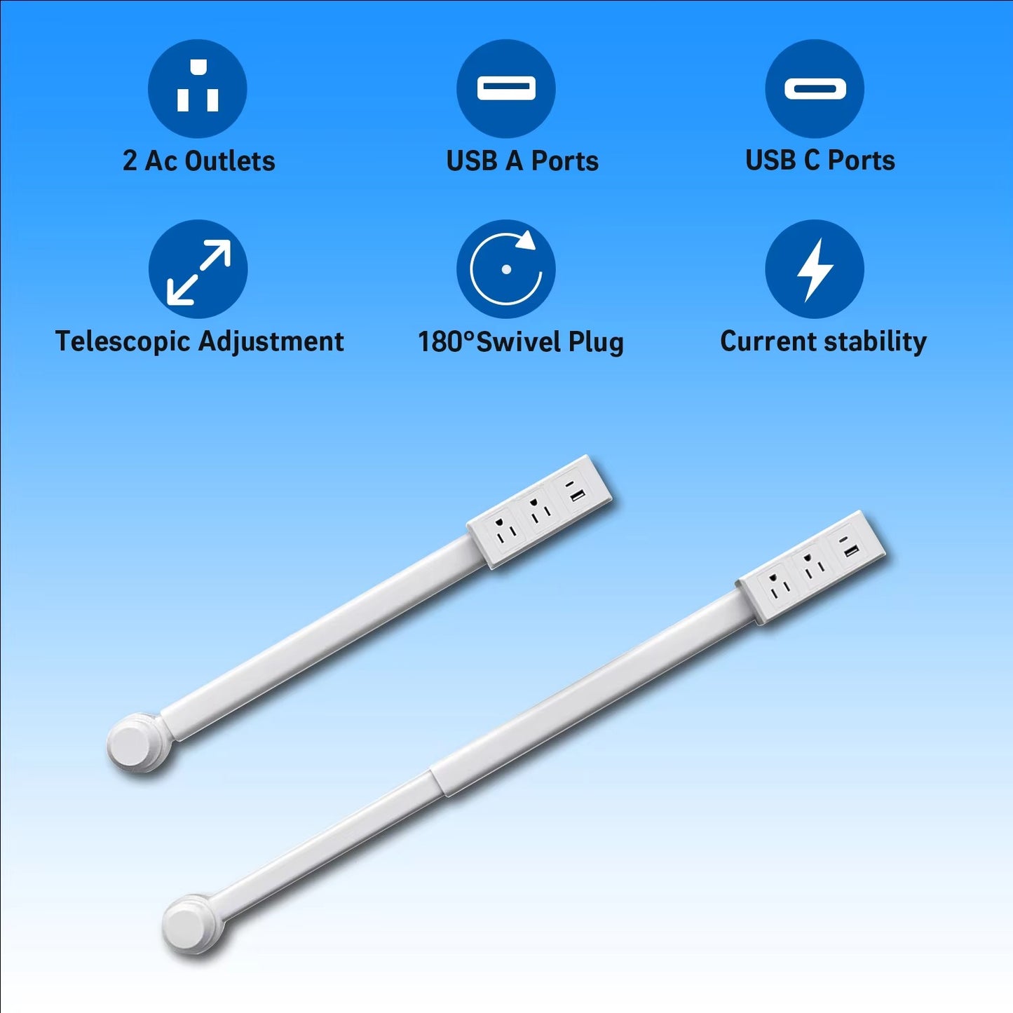 Homefinds Electrical Outlet Extender Plug Wall Outlet Extender Extendable Wall Socket Rotatable Folding Portable Power Socket