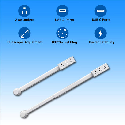 Homefinds Electrical Outlet Extender Plug Wall Outlet Extender Extendable Wall Socket Rotatable Folding Portable Power Socket