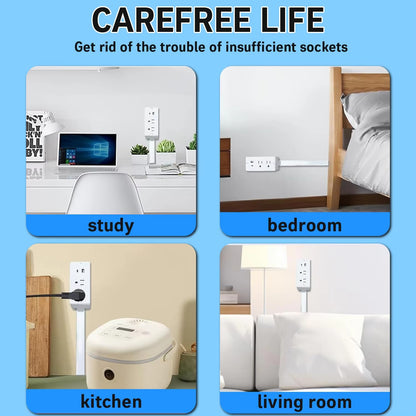 Homefinds Electrical Outlet Extender Plug Wall Outlet Extender Extendable Wall Socket Rotatable Folding Portable Power Socket