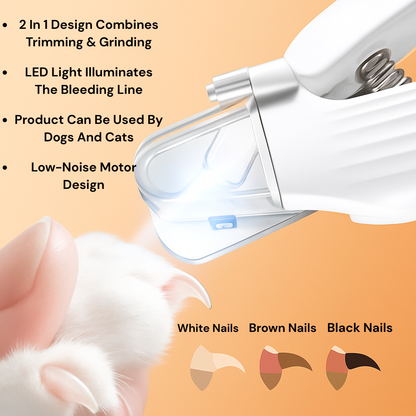 Pet nail clipper with LED light